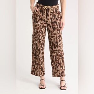 Democracy Tan Patterned Wide-Leg Pants